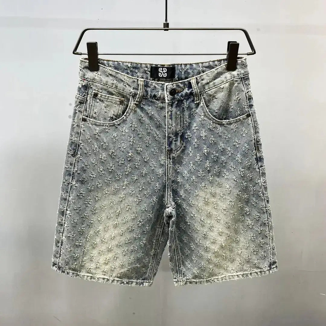 Summer Jacquard Loose-Fit Shorts