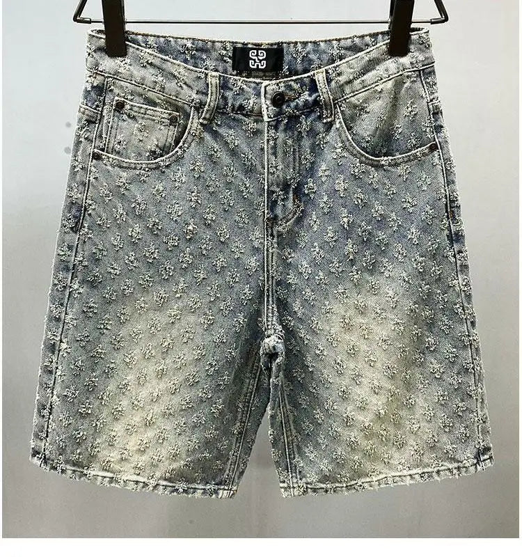 Summer Jacquard Loose-Fit Shorts